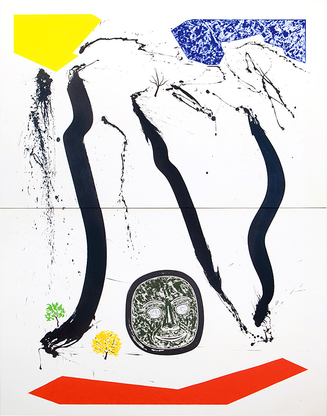 Jean-Michel Sanejouand - Espace-Peinture - Diptych : 240 x 190 cm - 18.10.1984 - Acrylic and vinyl on canvas