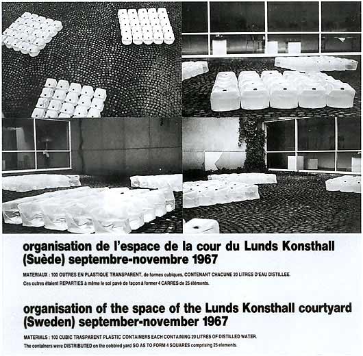 Jean-Michel Sanejouand - Organisation de l'espace de la cour du Lunds Konsthall - Suède - septembre-octobre 1967
