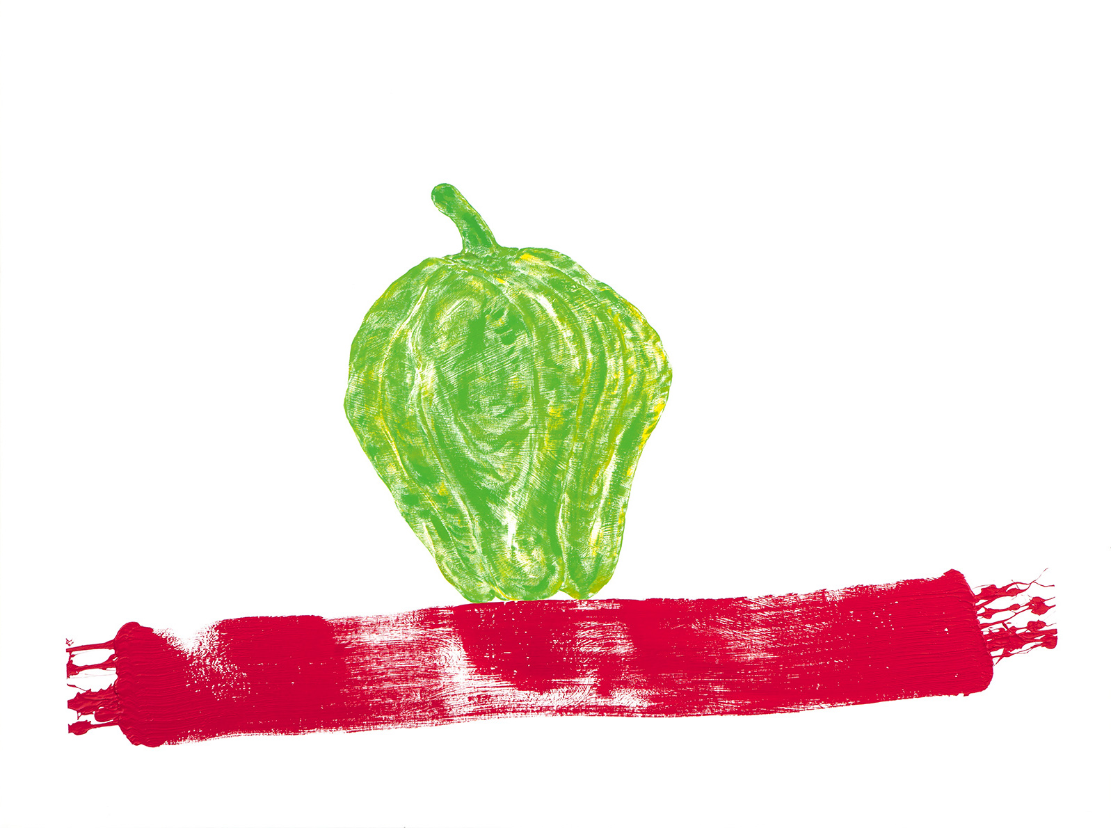 Jean-Michel Sanejouand - Peinture - Le vieux poivron (The old pepper) - 97 x 130 cm - 3 november 1996 - Acrylic on canvas