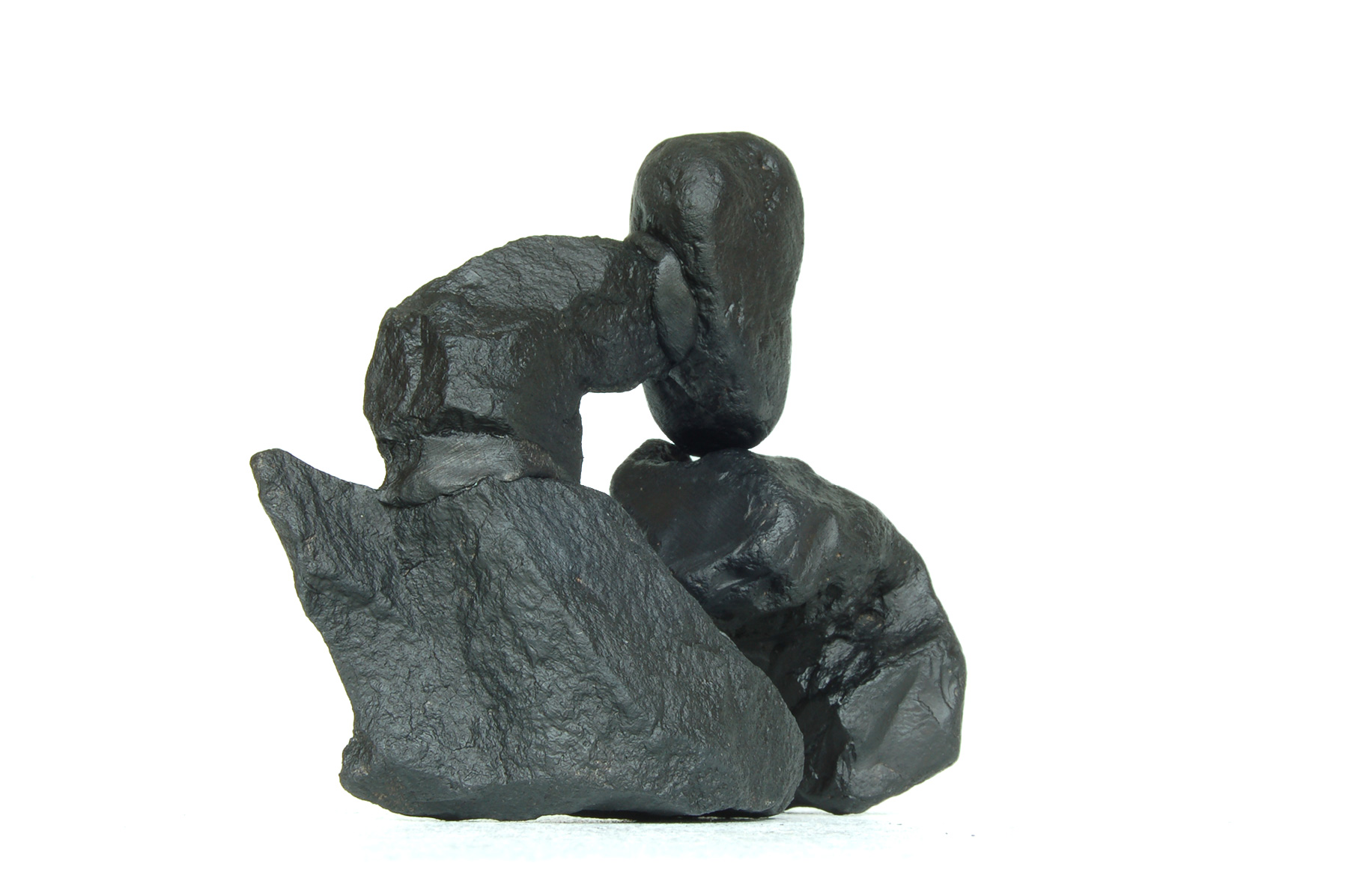 Jean-Michel Sanejouand - Sculpture - Boire à la source - 2010 - Stones painted in black
