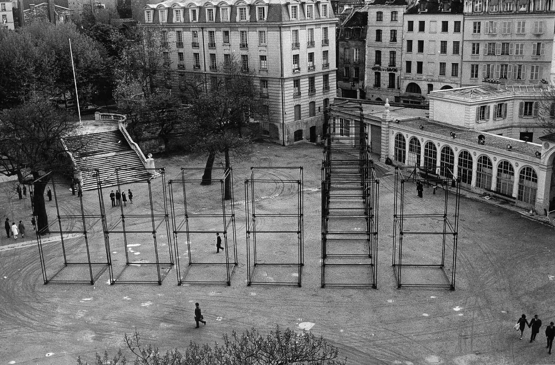 Jean-Michel Sanejouand - Organisation de l'espace de la cour de l'École Polytechnique à Paris, le 6 mai 1967